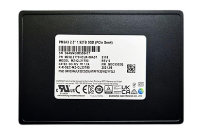 Samsung SSD PM9A3 U.2 1.92T PCIE MZQL21T9HCJR-00A07